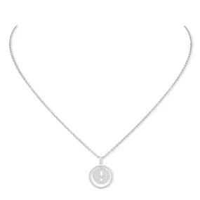 18ct White Gold Lucky Move Pave Diamond Necklace