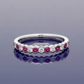 18ct White Gold Ruby & Diamond Eternity Ring