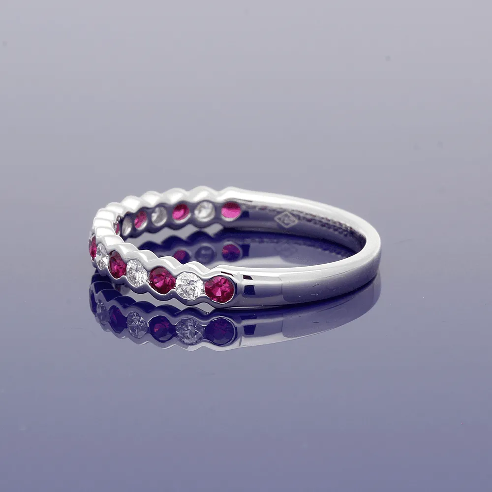 18ct White Gold Ruby & Diamond Eternity Ring