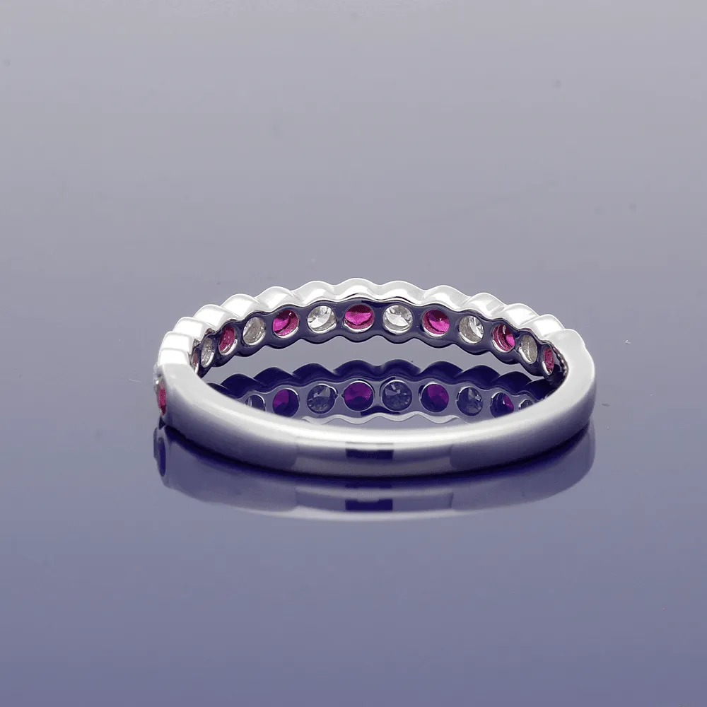 18ct White Gold Ruby & Diamond Eternity Ring