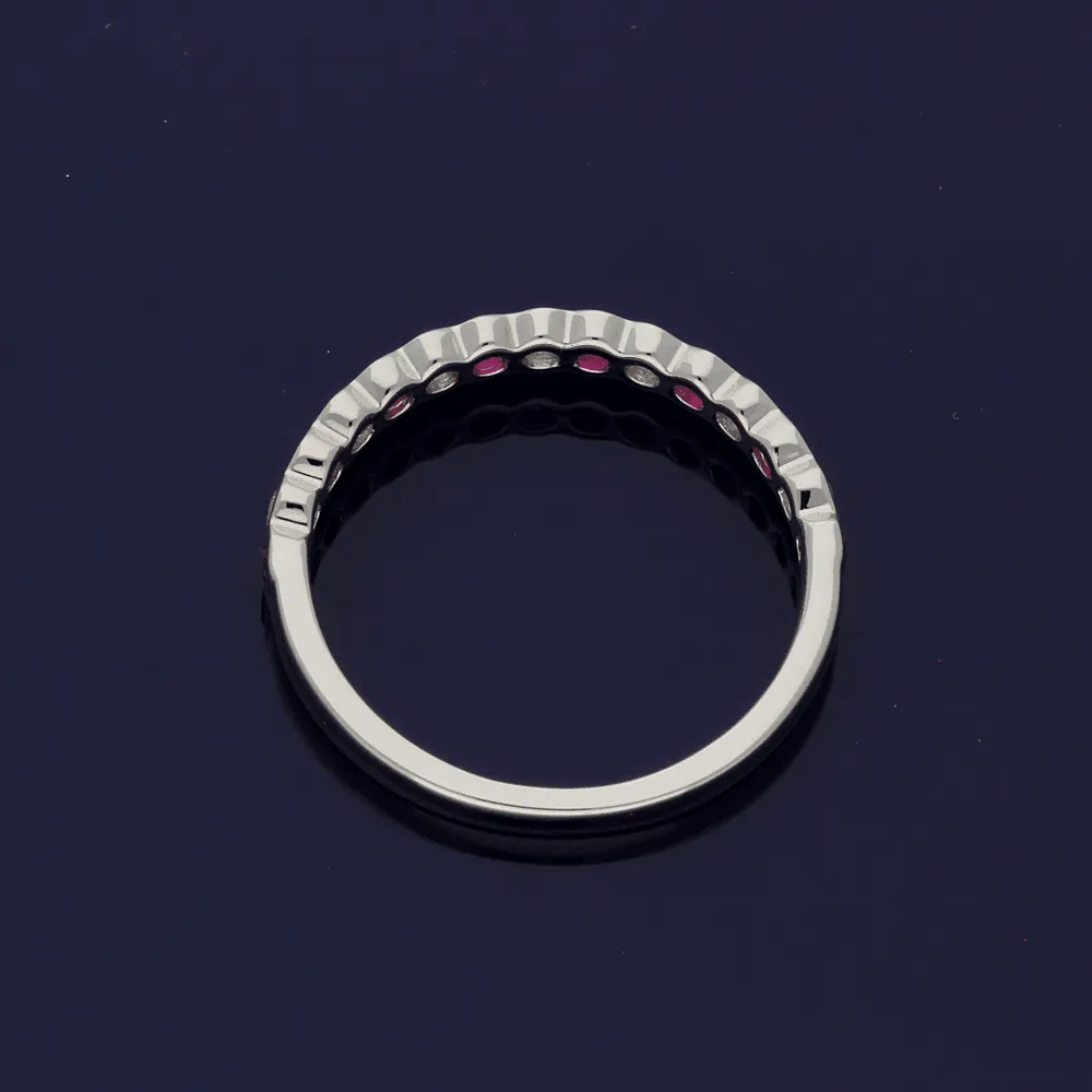 18ct White Gold Ruby & Diamond Eternity Ring