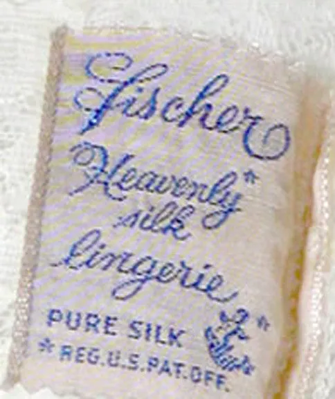 1940s Ivory Heavenly Silk Full Slip with Older Fischer Heavenly Silk Label