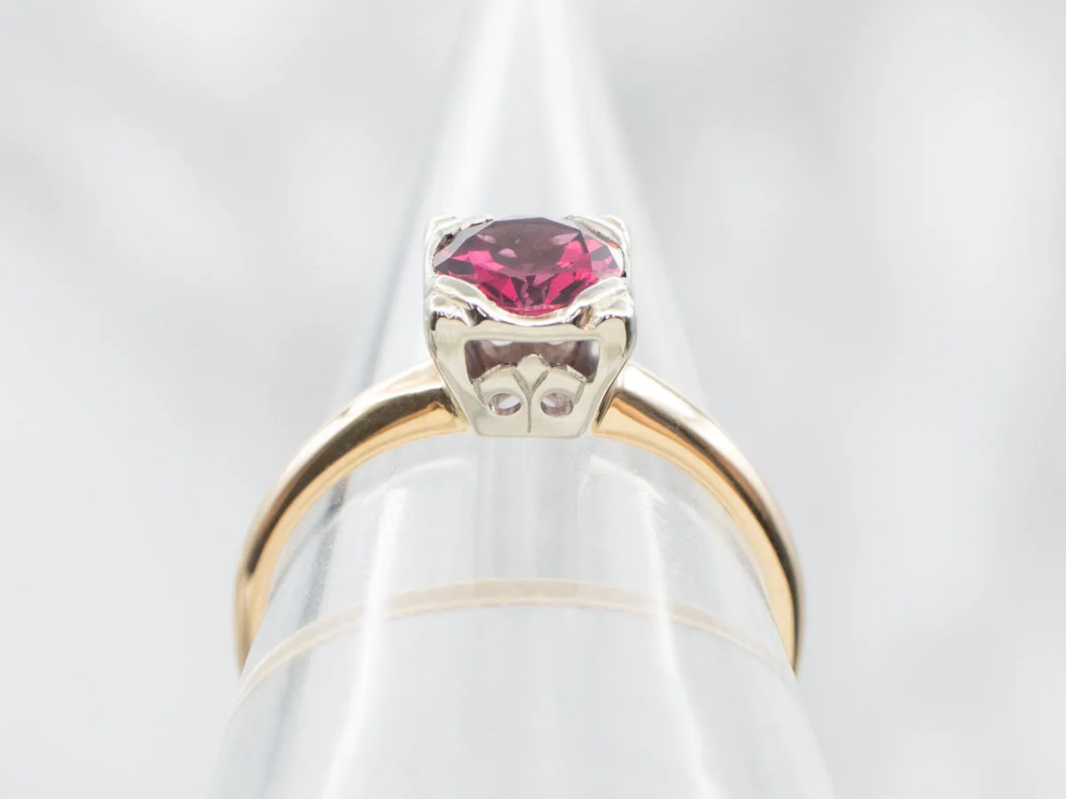 1950's Rhodolite Garnet Solitaire Ring