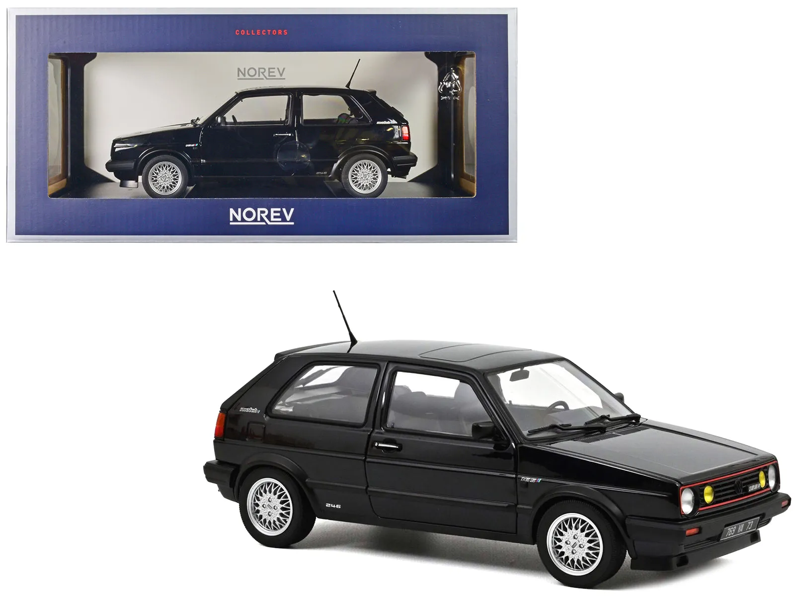 1989 Volkswagen Golf GTI Match Black Metallic 1/18 Diecast Model Car by Norev