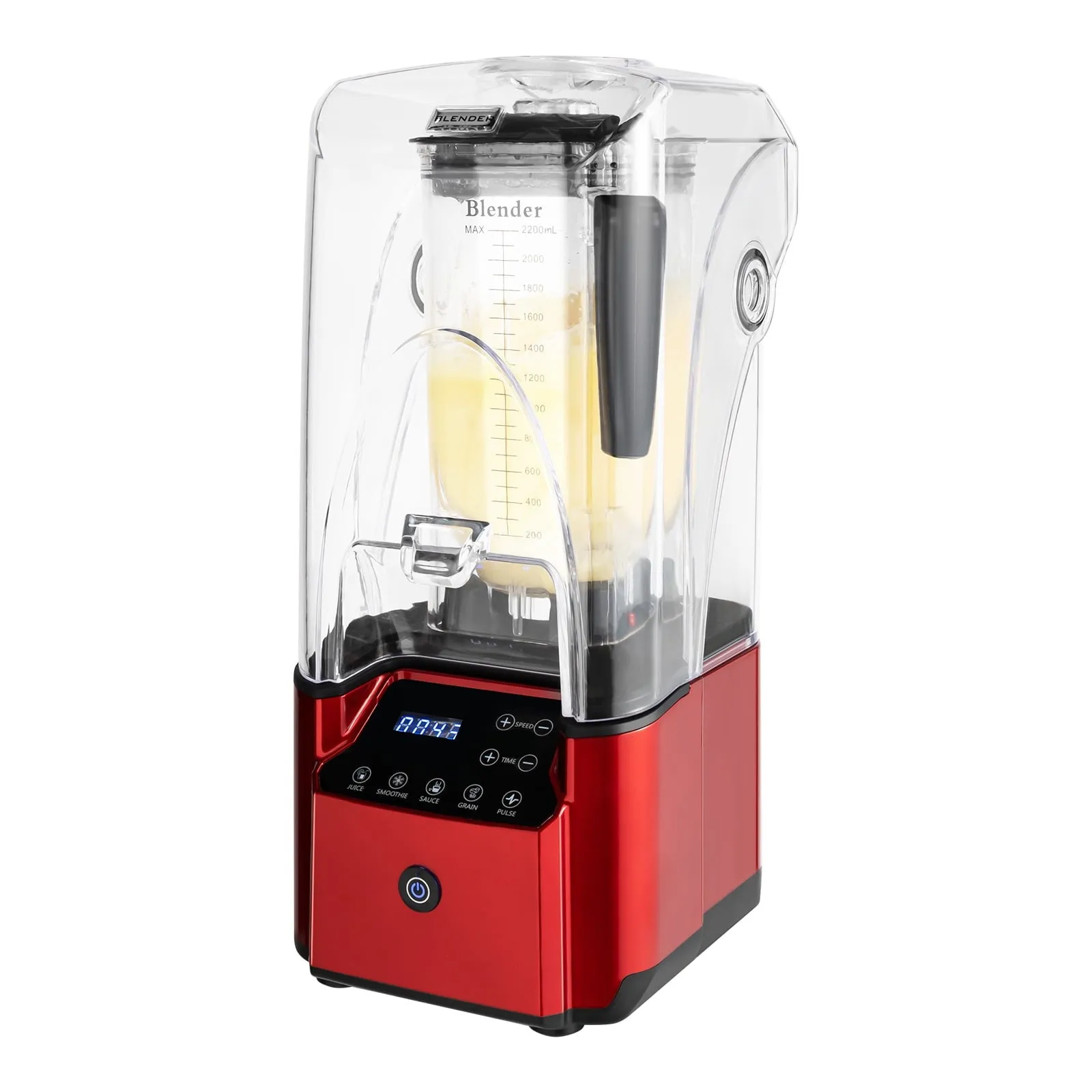 2.2L Quiet Commercial Blender, 2200W Soundproof Blender Kitchen Blender for Crushing Ice Fruit Juicer Smoothie Mixer