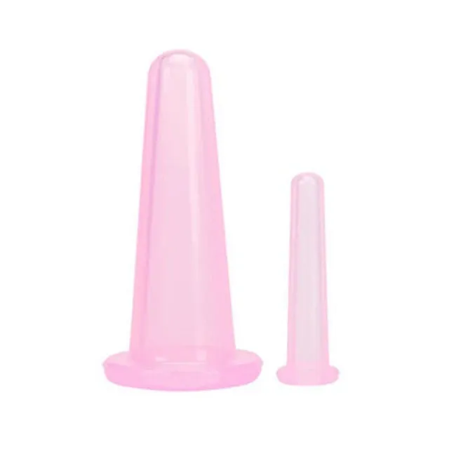 2pcs Silicone Jar Vacuum Cuppings Cans for Body Neck Facial Massage Suction Cans Anti Cellulite Cups Set Health Care