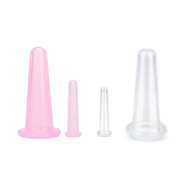 2pcs Silicone Jar Vacuum Cuppings Cans for Body Neck Facial Massage Suction Cans Anti Cellulite Cups Set Health Care