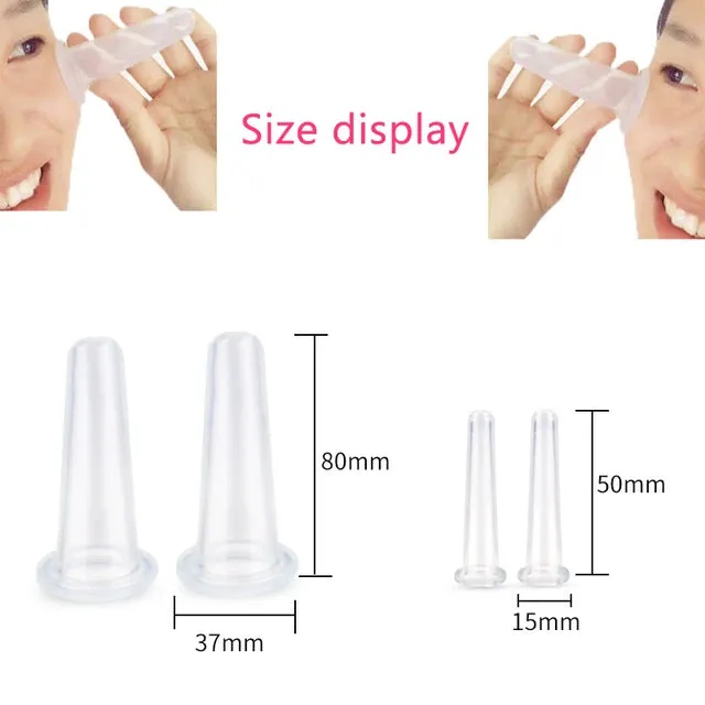 2pcs Silicone Jar Vacuum Cuppings Cans for Body Neck Facial Massage Suction Cans Anti Cellulite Cups Set Health Care