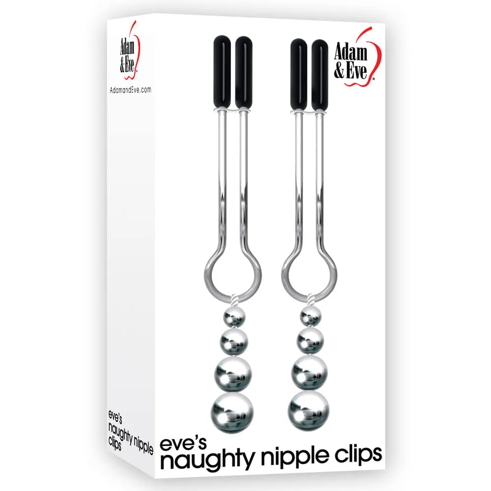 Adam & Eve Eve's Naughty Nipple Clips With Weighted Balls