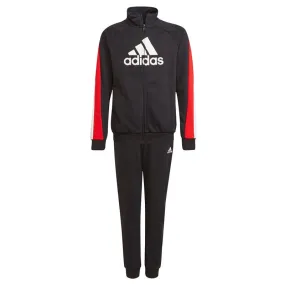 adidas BOS Cotton Tracksuit - Boys - Black/Vivid Red/White