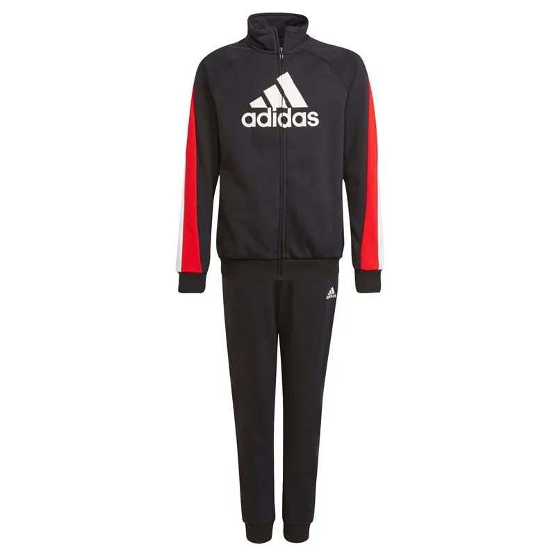 adidas BOS Cotton Tracksuit - Boys - Black/Vivid Red/White