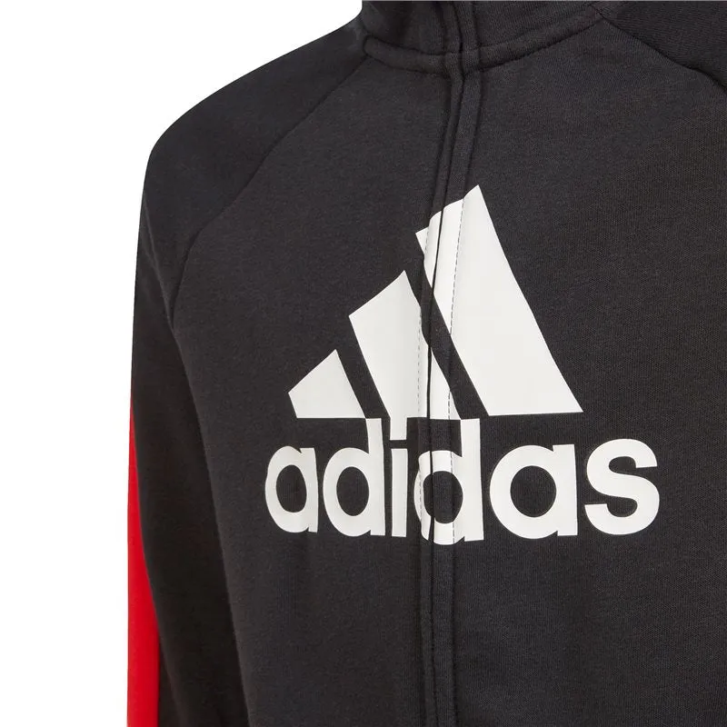 adidas BOS Cotton Tracksuit - Boys - Black/Vivid Red/White