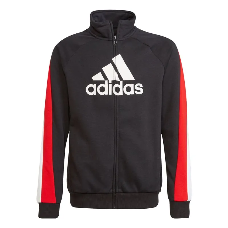 adidas BOS Cotton Tracksuit - Boys - Black/Vivid Red/White