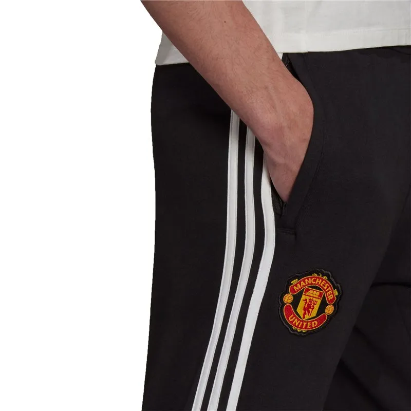 adidas Manchester United FC 2021/22 Official 3 Stripe Sweat Pants - Adult - Black