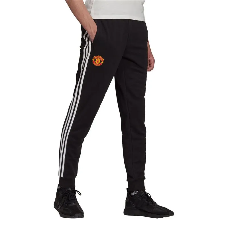 adidas Manchester United FC 2021/22 Official 3 Stripe Sweat Pants - Adult - Black