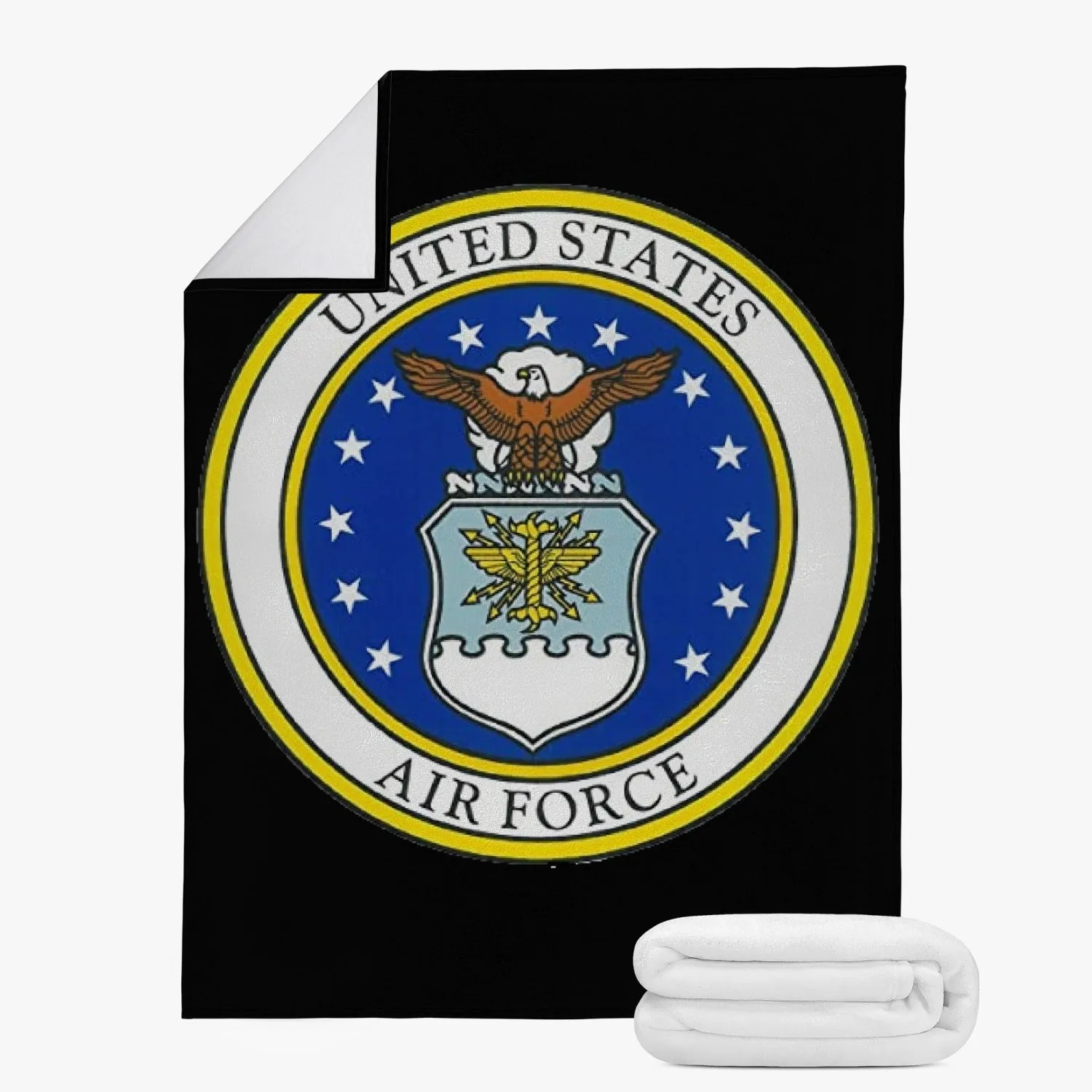 Air Force (Black) Trends Dual-sided Stitched Fleece Blanket