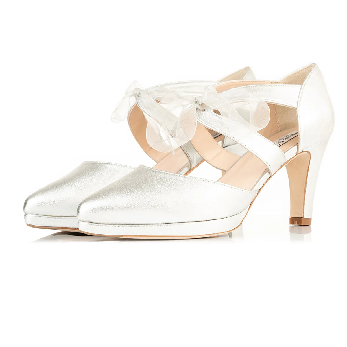 Anya Extra-Wide Fit Platform Heels - Silver Leather