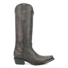 Athena Lizard Print Snip Toe Cowboy Boots