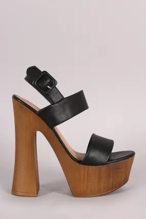 Bamboo Slingback Chunky Platform Spool Heel