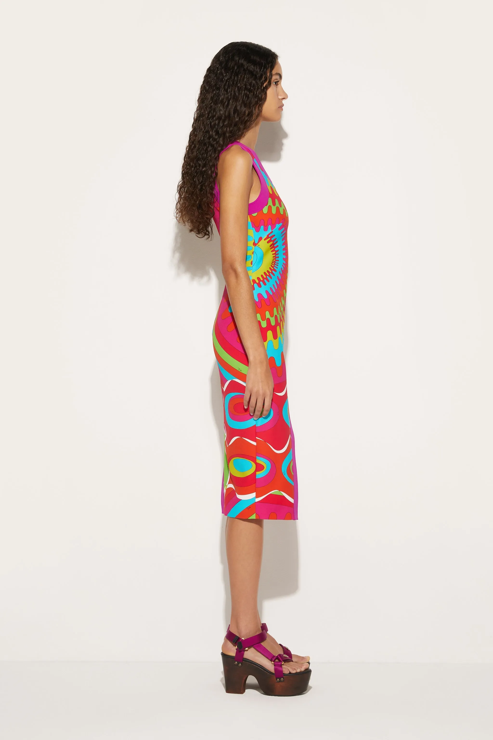 Bersaglio-Print Asymmetric Dress