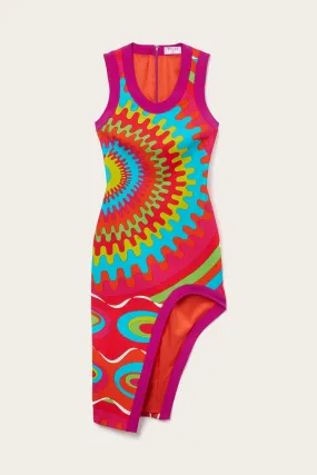 Bersaglio-Print Asymmetric Dress