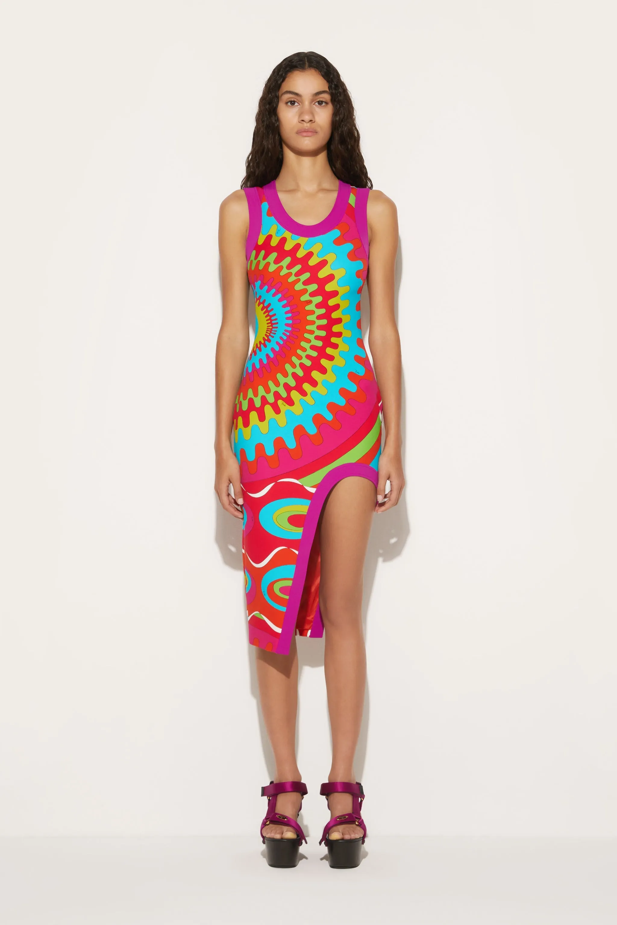 Bersaglio-Print Asymmetric Dress