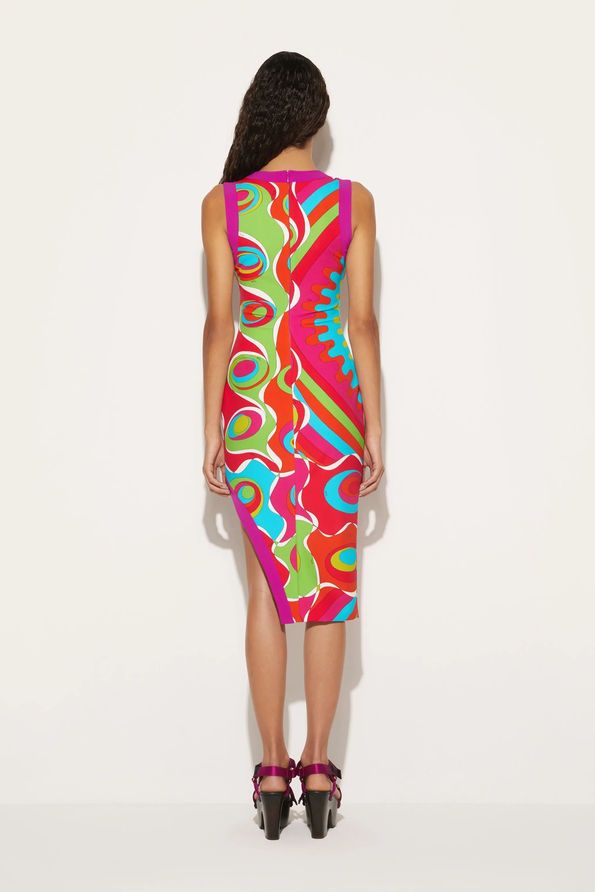 Bersaglio-Print Asymmetric Dress