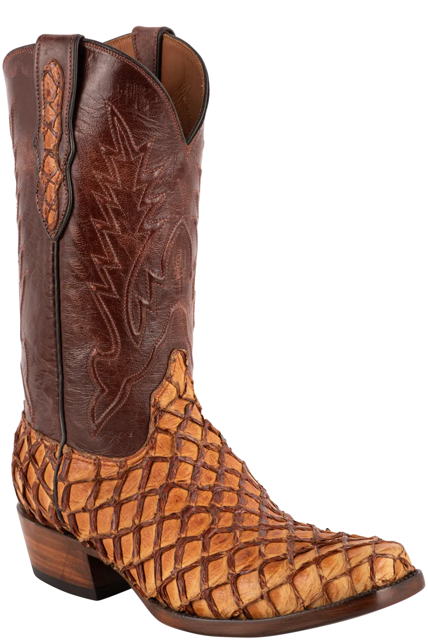 Black Jack Men's Exclusive Pirarucu Cowboy Boots - Ginger Chestnut