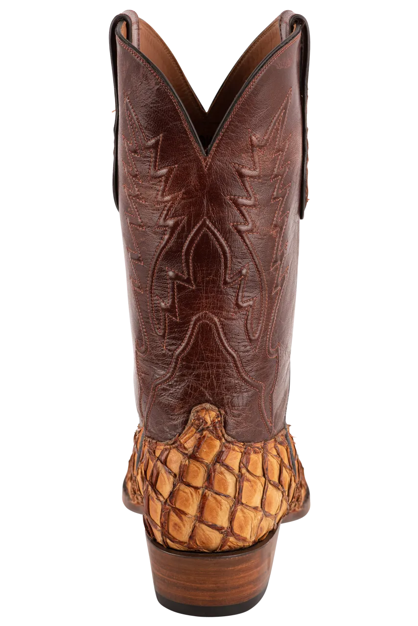 Black Jack Men's Exclusive Pirarucu Cowboy Boots - Ginger Chestnut