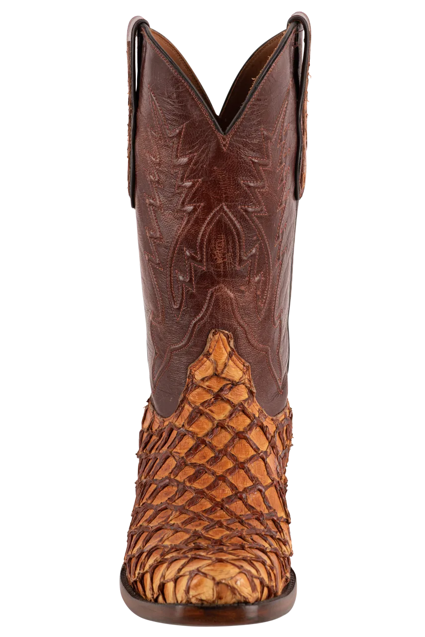 Black Jack Men's Exclusive Pirarucu Cowboy Boots - Ginger Chestnut