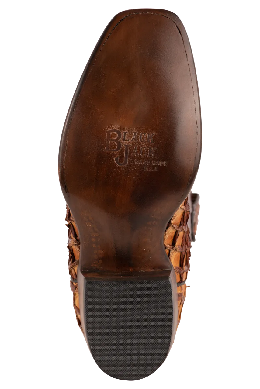 Black Jack Men's Exclusive Pirarucu Cowboy Boots - Ginger Chestnut