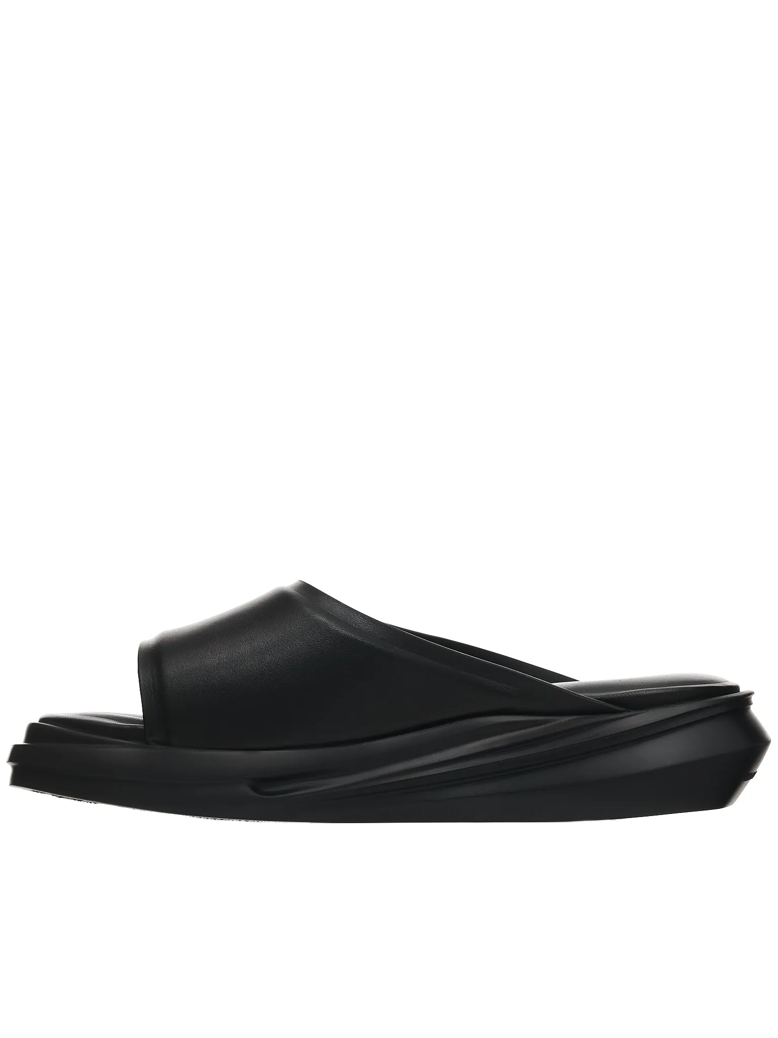 Black Leather Mono-Slide (AAMSL0004LE01-BLACK)