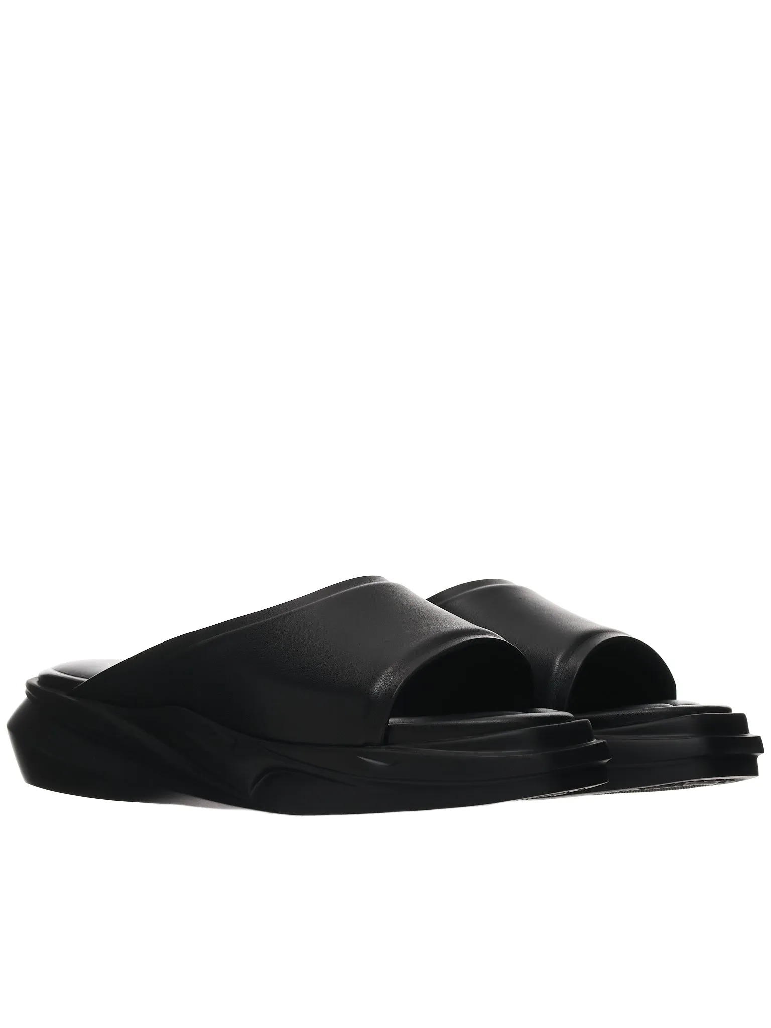 Black Leather Mono-Slide (AAMSL0004LE01-BLACK)