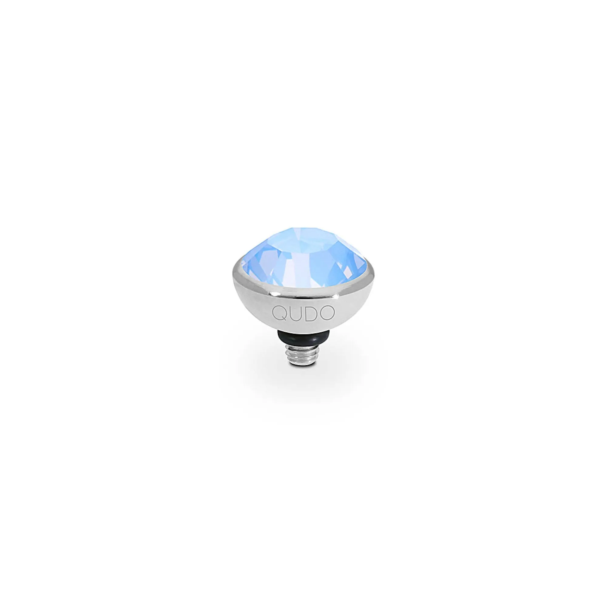 Bottone Silver and Light Sapphire Opal Crystal Ring Gem Top, 10mm