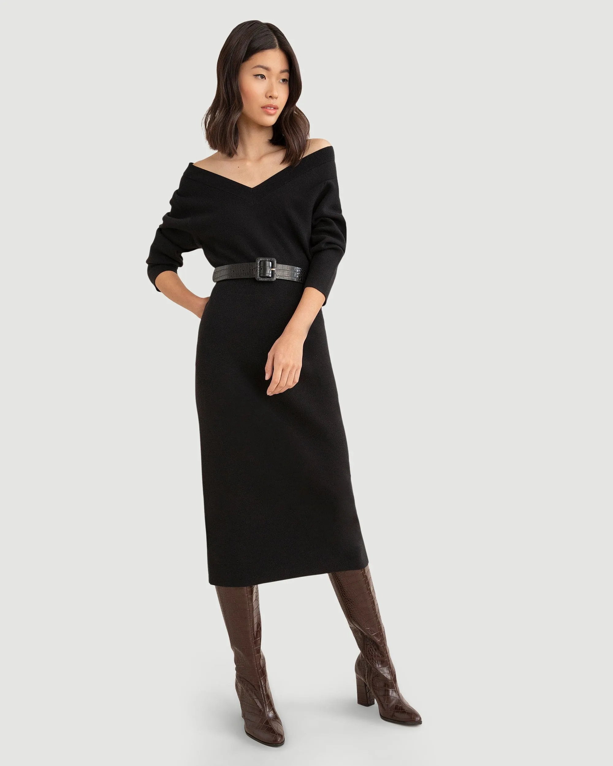 Brea Off-Shoulder Sweater Dress