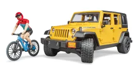 Bruder 02543 Jeep Wrangler Rubicon w Mountain bike and figure