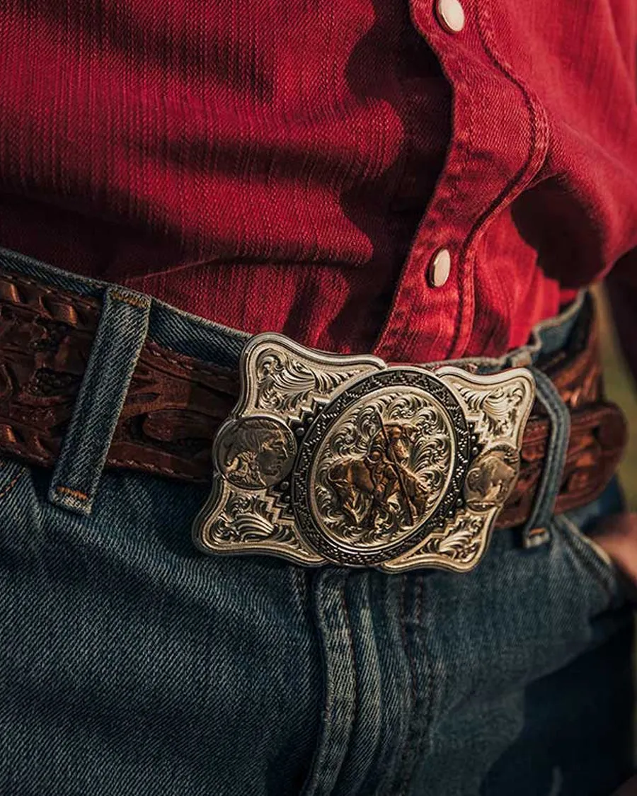 Buffalo Nickel Southwestern Buckle with End of the Trail