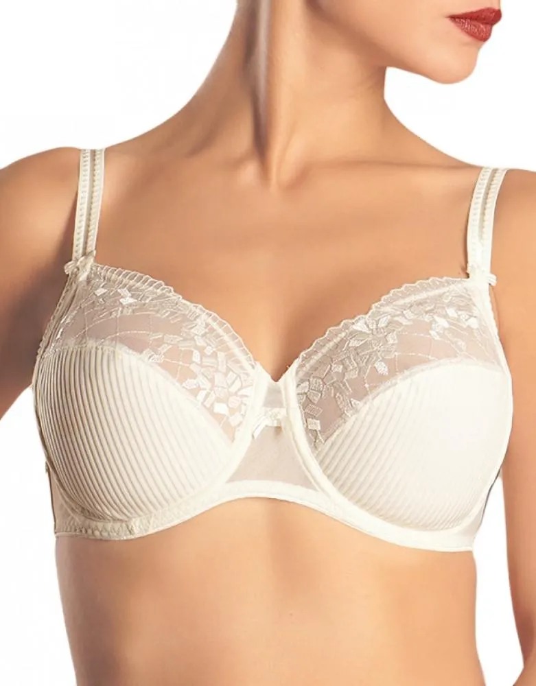 Chantelle Pont Neuf Underwire Ruffled Embroidered Mesh Bra 1381