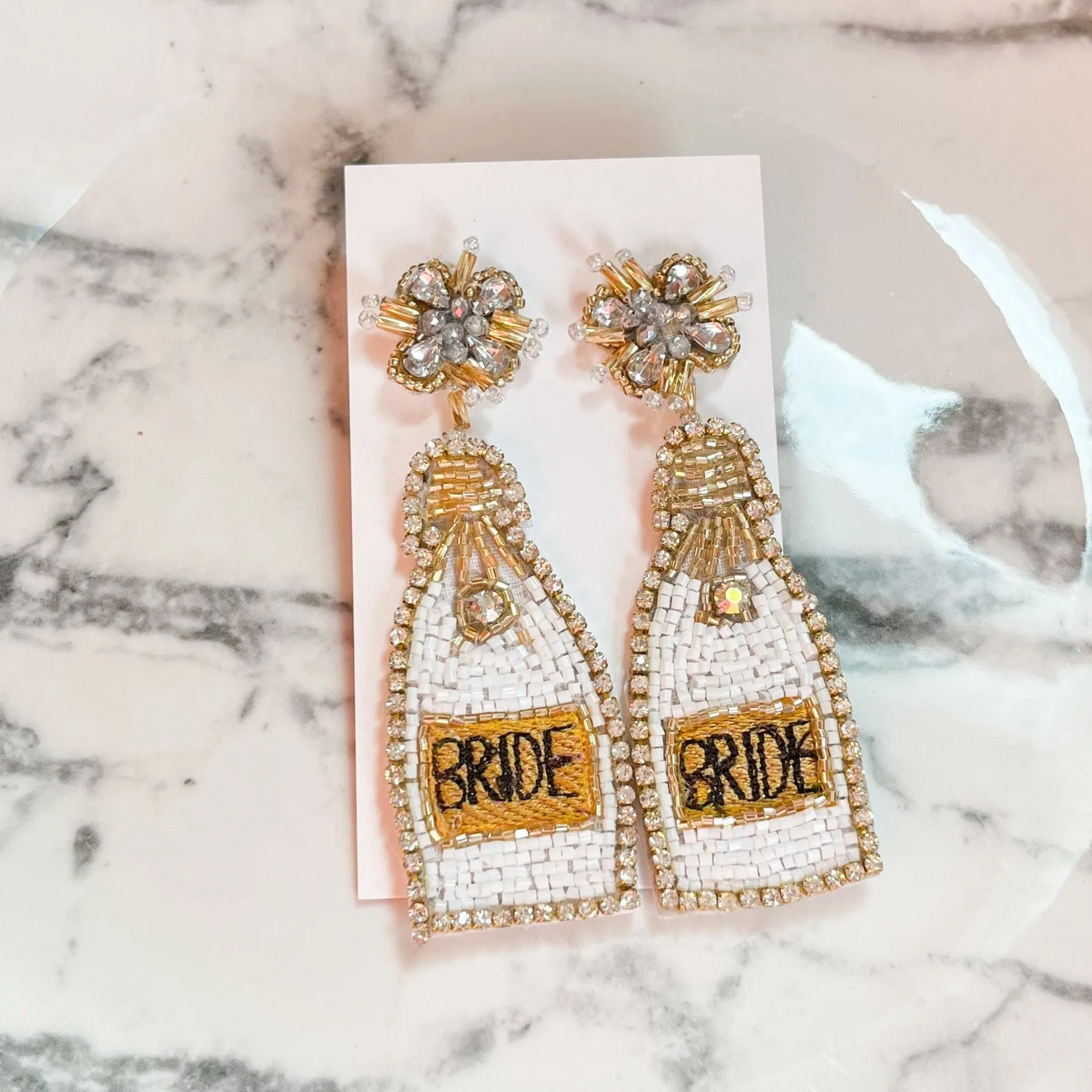 Cheers to the Bride Statement Earrings