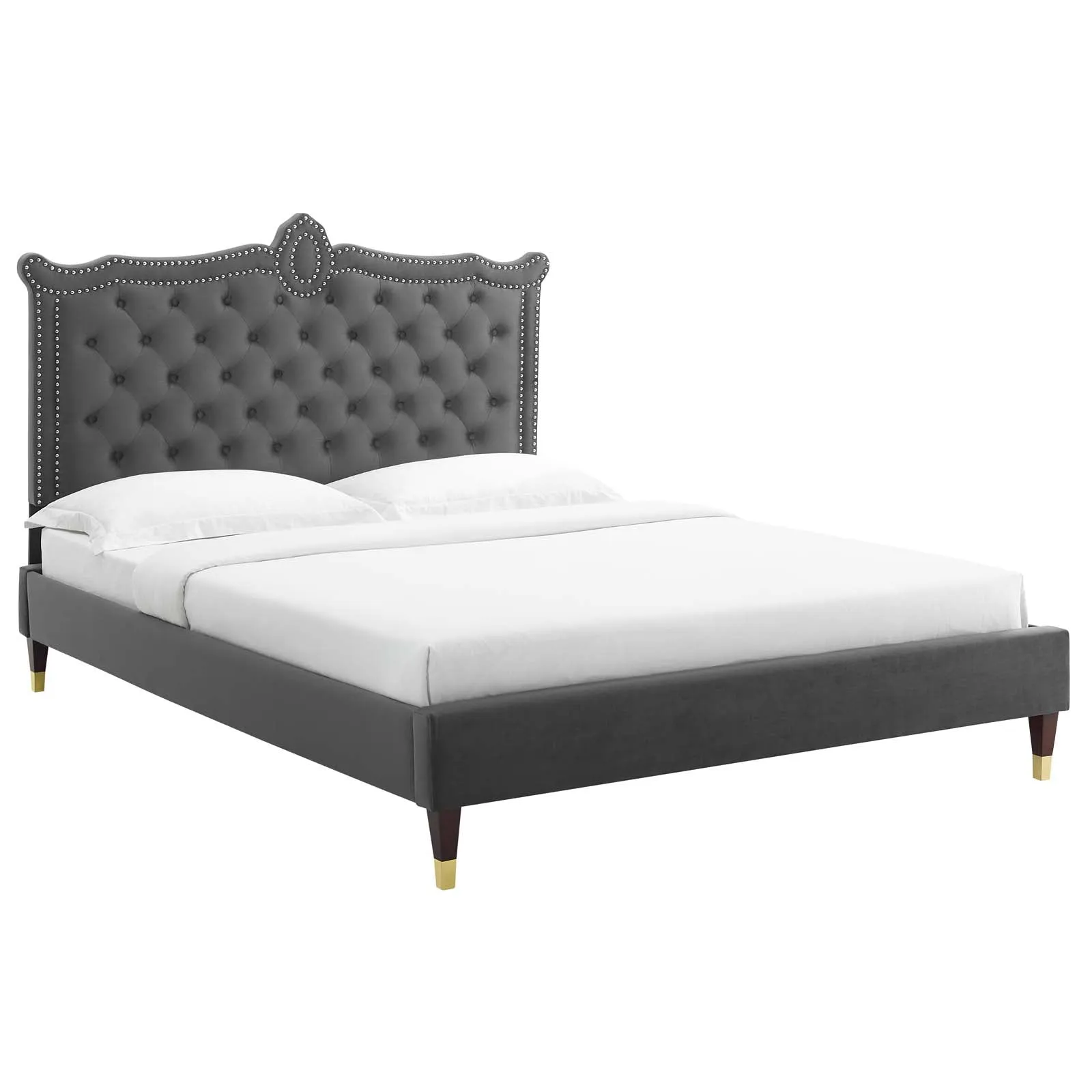 Clara Performance Velvet Platform Bed by Modway