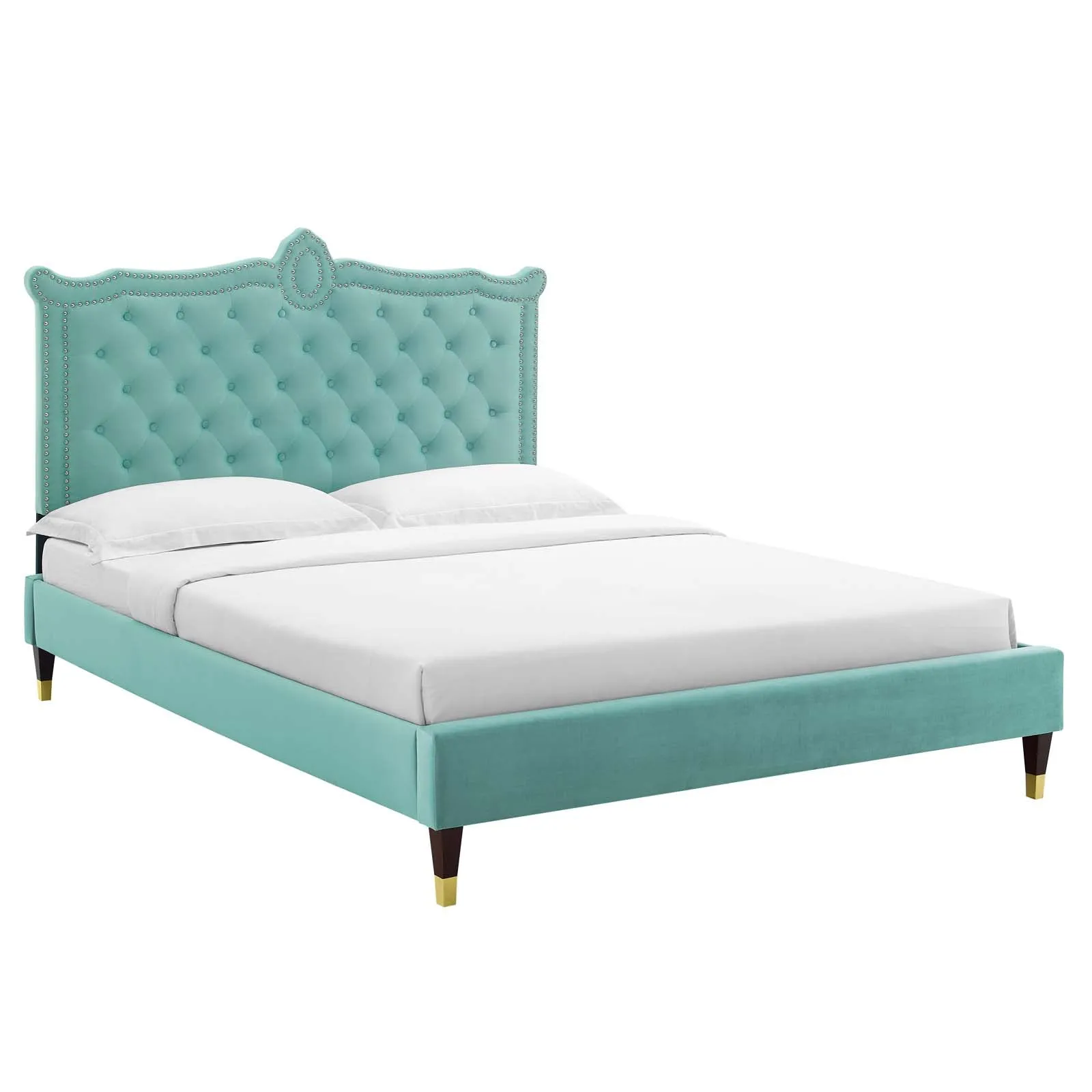 Clara Performance Velvet Platform Bed by Modway