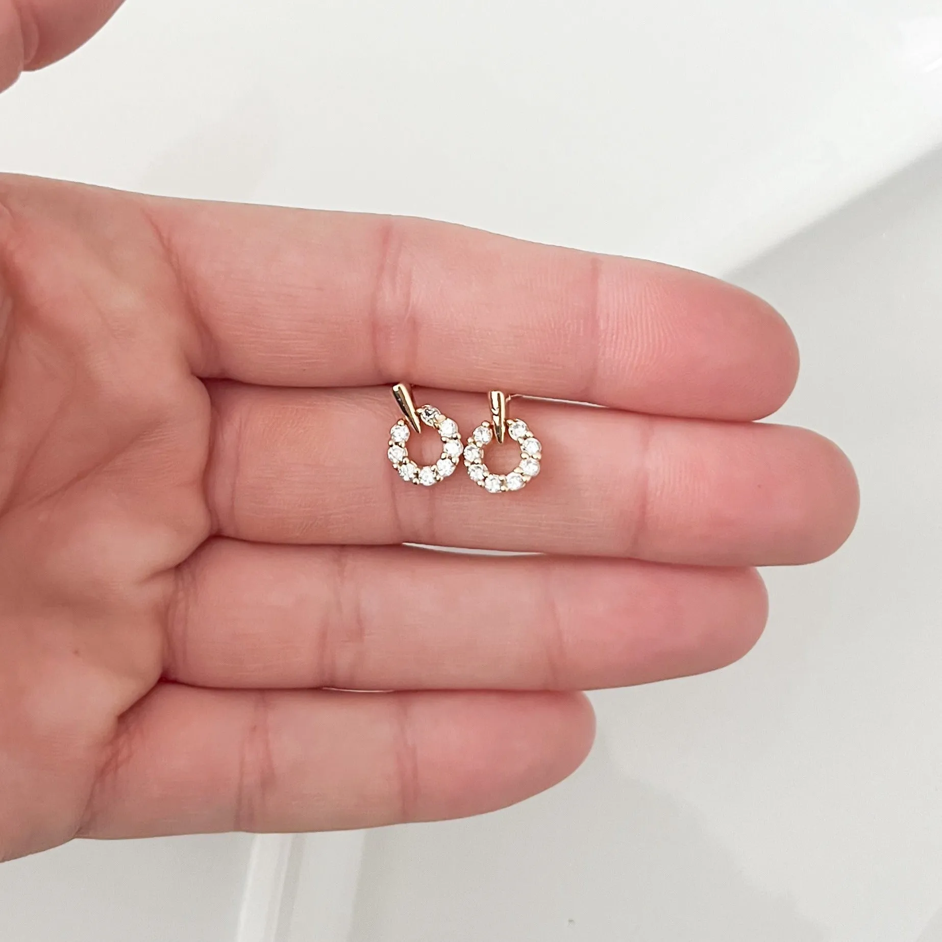 Cubic Zirconia Mini Wreath Stud Earrings