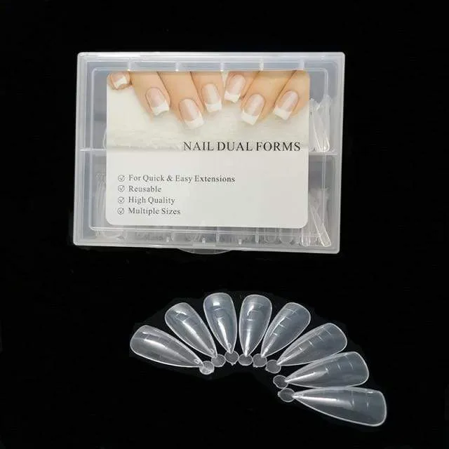 Dual Nail Forms French False Tips Builder Poly UV Nail Gel System Acrylic Nail Art Decorations Long Full Cover Easy Tools