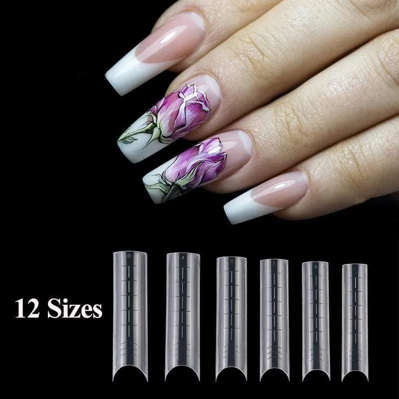 Dual Nail Forms French False Tips Builder Poly UV Nail Gel System Acrylic Nail Art Decorations Long Full Cover Easy Tools