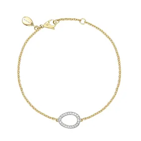 Fabergé Colours of Love Yellow and White Gold Diamond Set Sasha Bracelet on Yellow Gold Chain