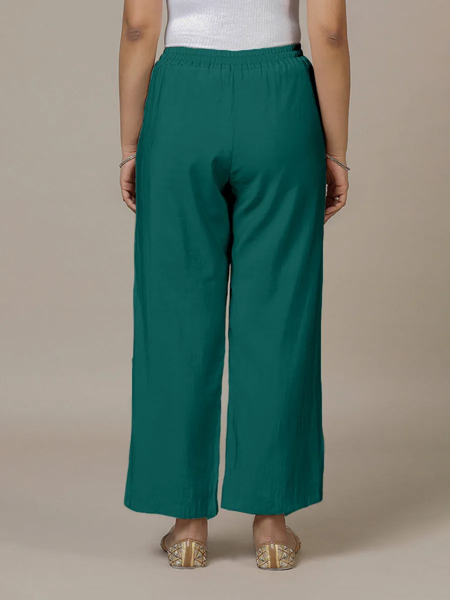 Fiza x Rozaana | Straight Pant in Peacock Green