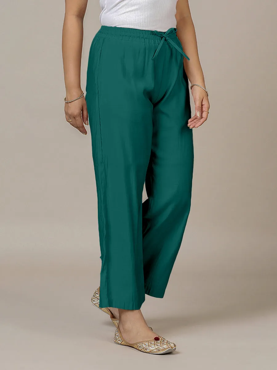 Fiza x Rozaana | Straight Pant in Peacock Green