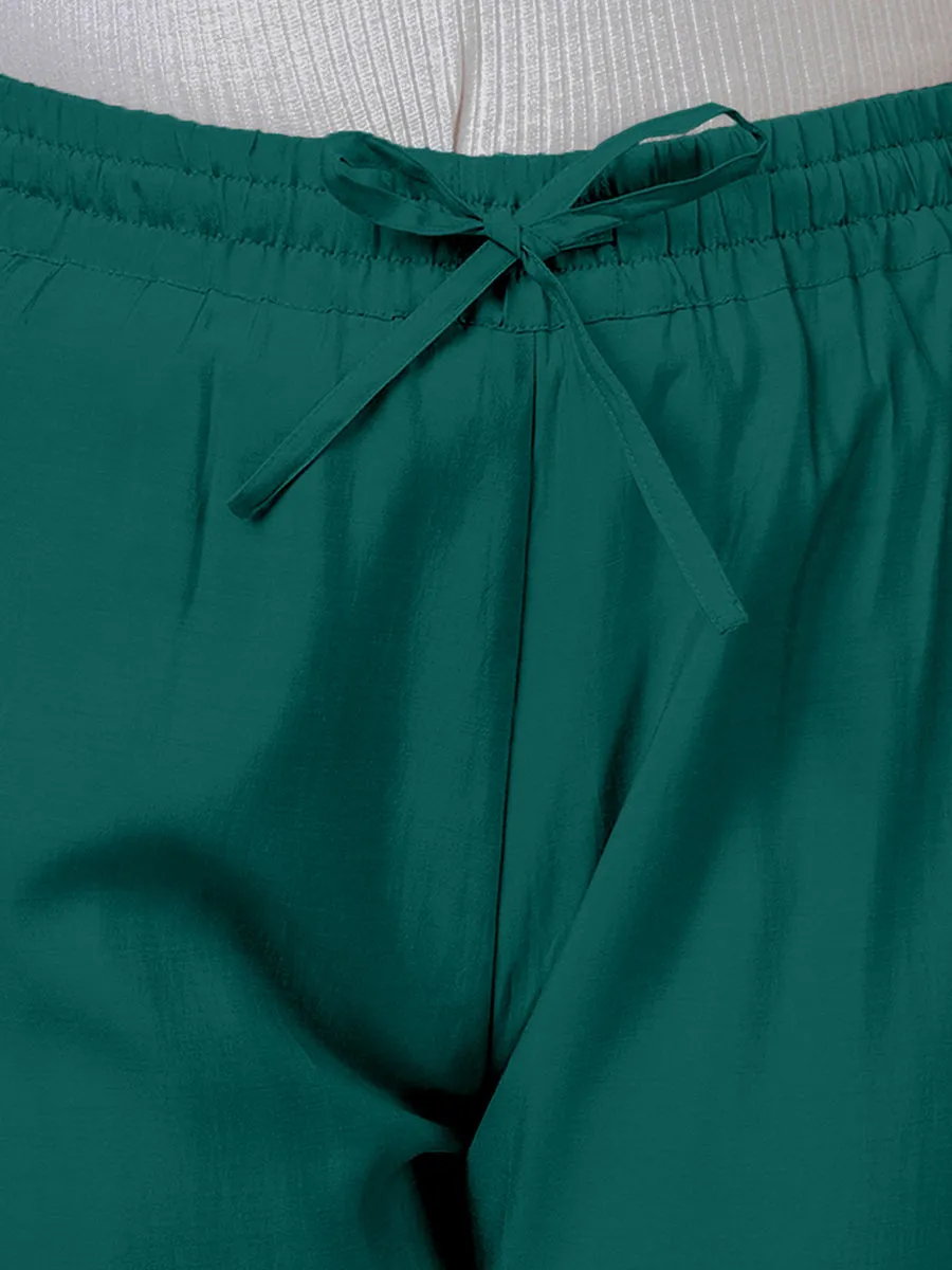 Fiza x Rozaana | Straight Pant in Peacock Green