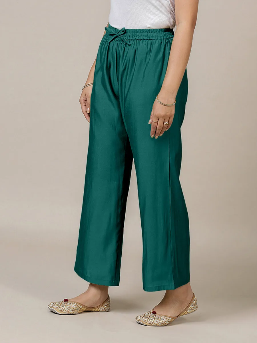 Fiza x Rozaana | Straight Pant in Peacock Green