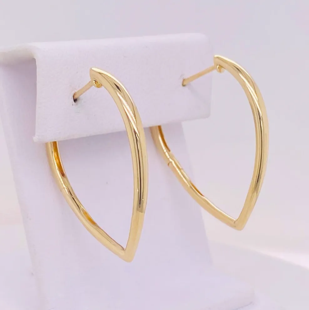 Geometric Droplet Pear Hoop Earrings